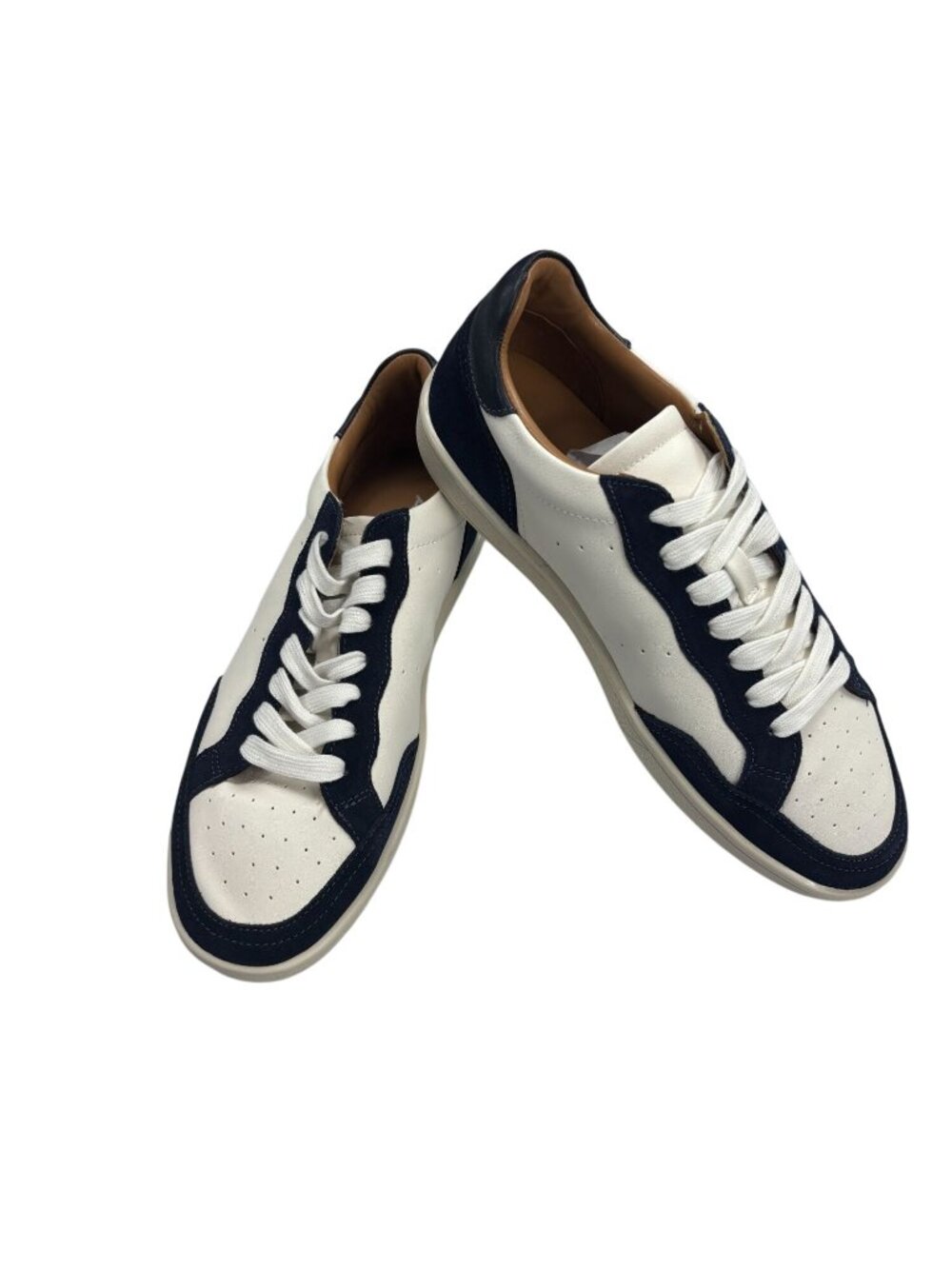 Aldo Wildbrook-270 Mens Lace-Up Sneakers White & Navy US 8 EU 41 New With Box